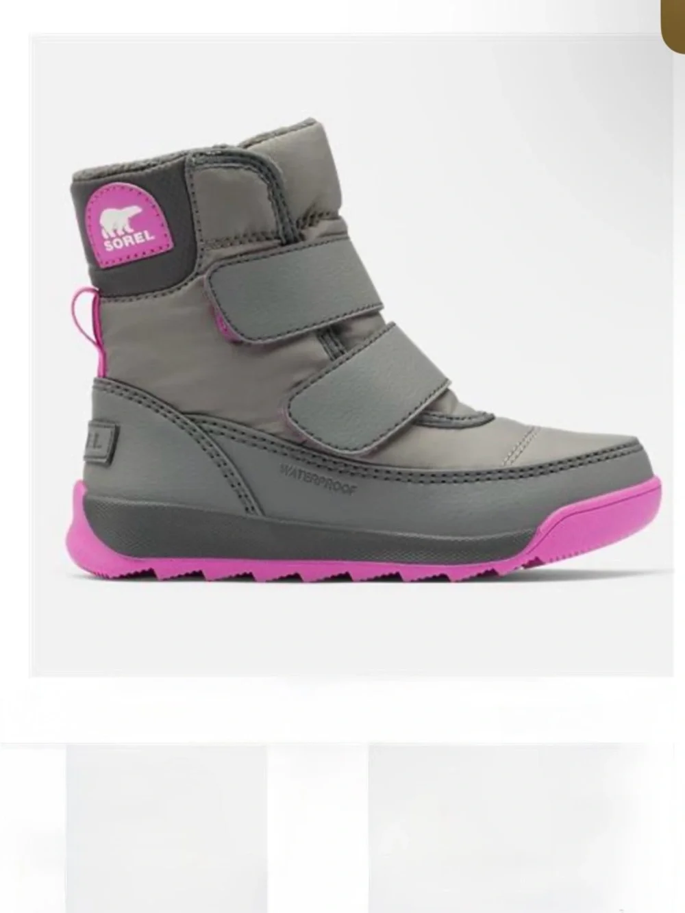 Sorel Kids Waterproof Strap Snow Boots - Gray & purple size 12toddler girls new